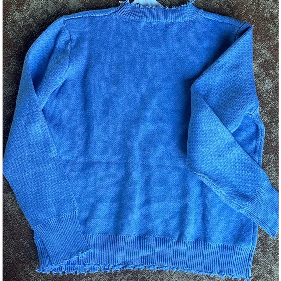 Miss Sparkling Smiley Face boho sweater NWT M* - Picture 4 of 6